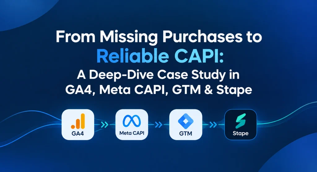 From Missing Purchases to Reliable CAPI A Deep-Dive Case Study in GA4, Meta CAPI, GTM & Stape